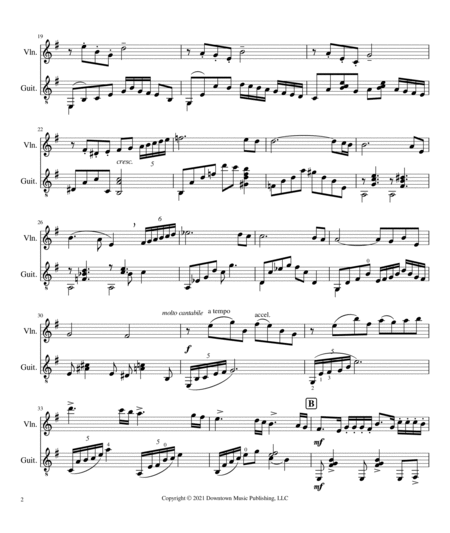 Cafe 1930 by Piazzolla for Violin and Guitar - Original Version (Full Score and Parts) image number null