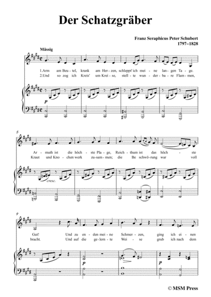 Schubert-Der Schatzgräber,in c sharp minor,for voice and piano image number null