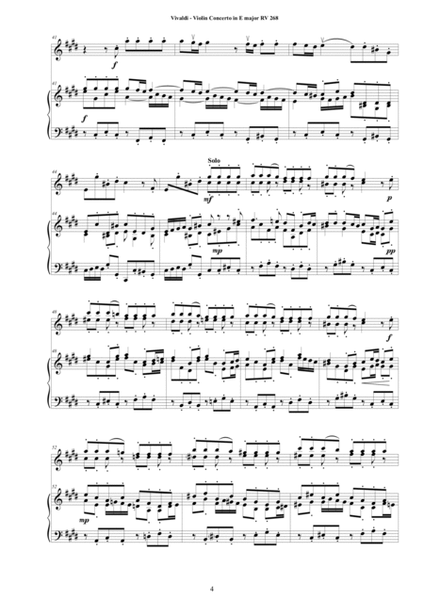 Vivaldi - Violin Concerto in E major RV 268 for Violin and Cembalo or Piano image number null