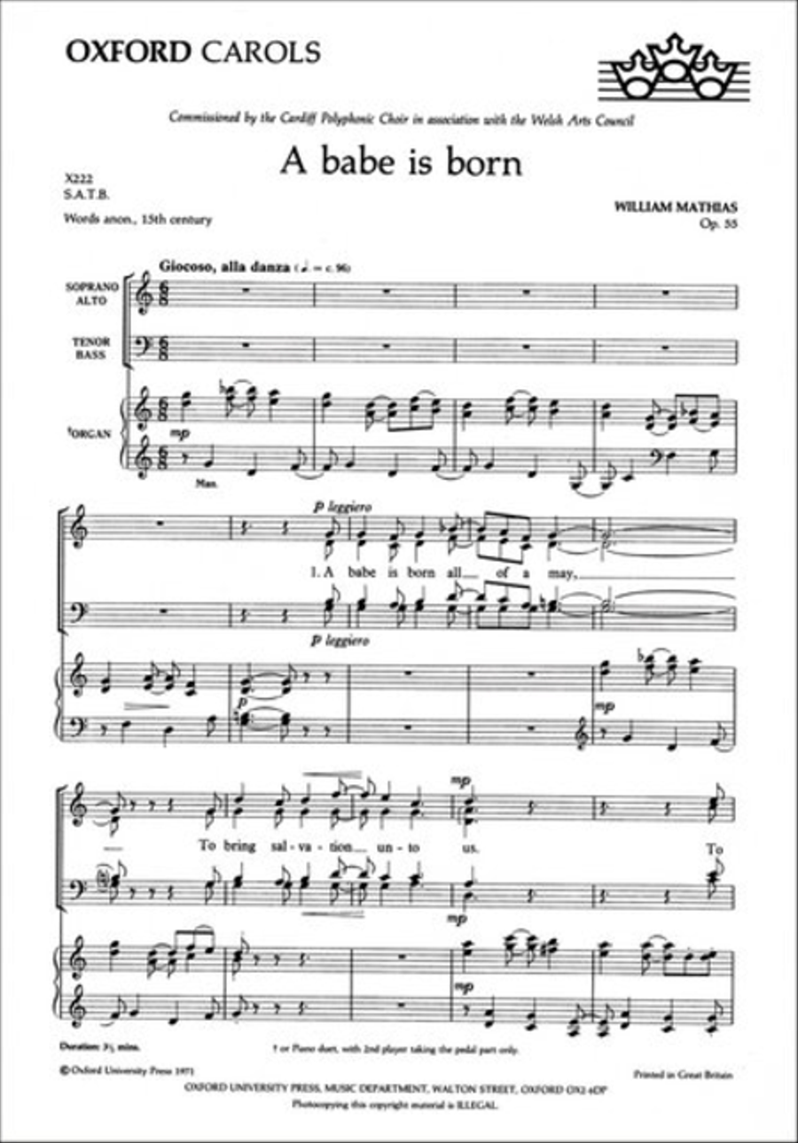 A babe is born A babe is born 4-Part scores gallery preview page 1