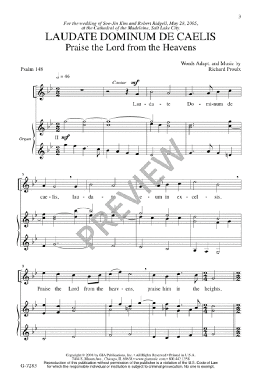 Laudate Dominum de caelis 4-Part scores gallery preview page 2
