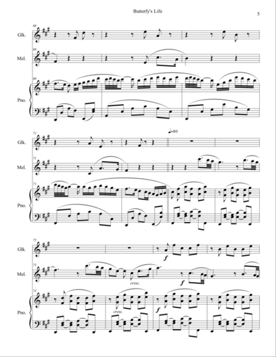 Butterfly's Life Small Ensemble scores gallery preview page 5