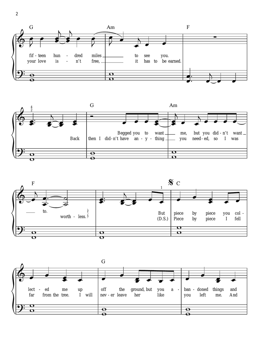 Piece By Piece Easy Piano scores gallery preview page 2
