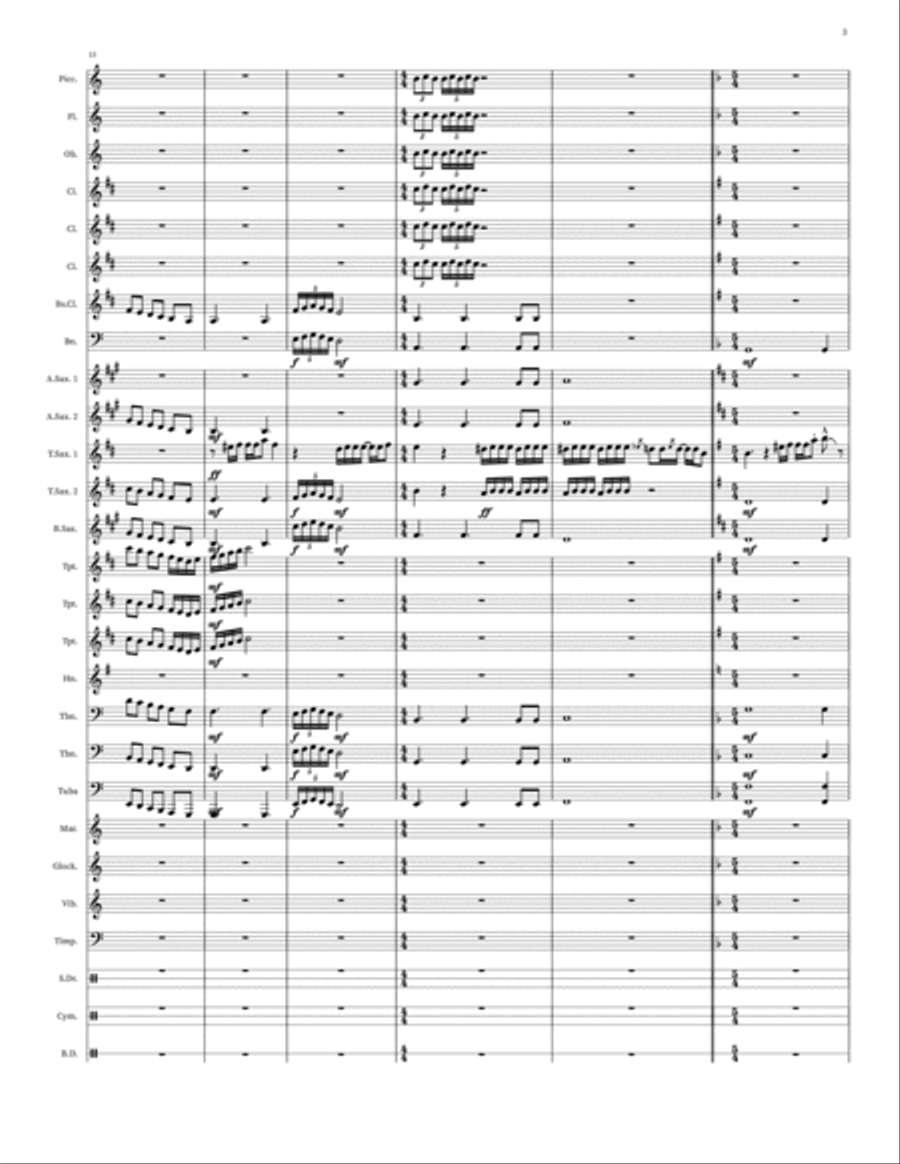 Fire Break Fire Break Concert Band scores gallery preview page 3