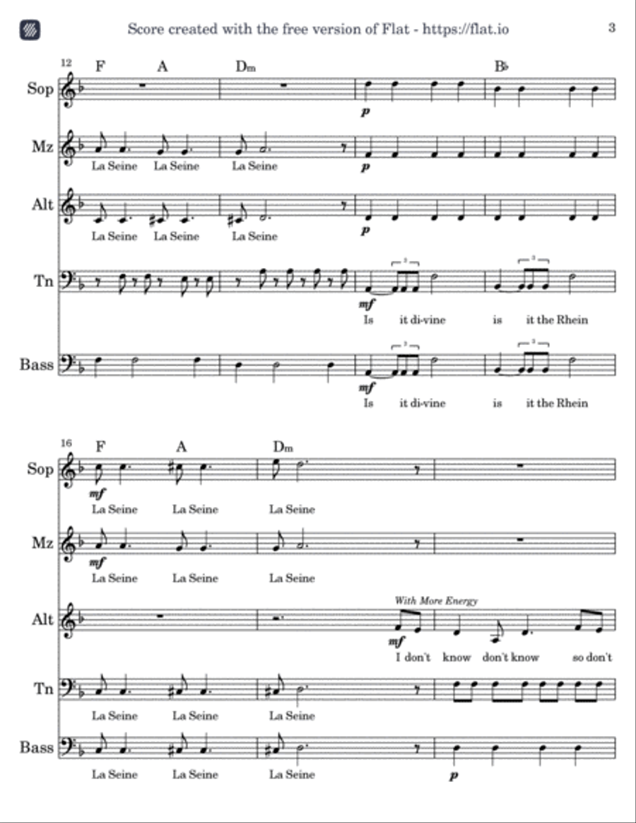 La Seine A Cappella scores gallery preview page 3