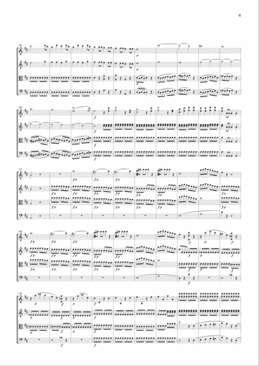 Mozart Overture to The Marriage of Figaro, for string quartet, CM003 String Quartet scores gallery preview page 4
