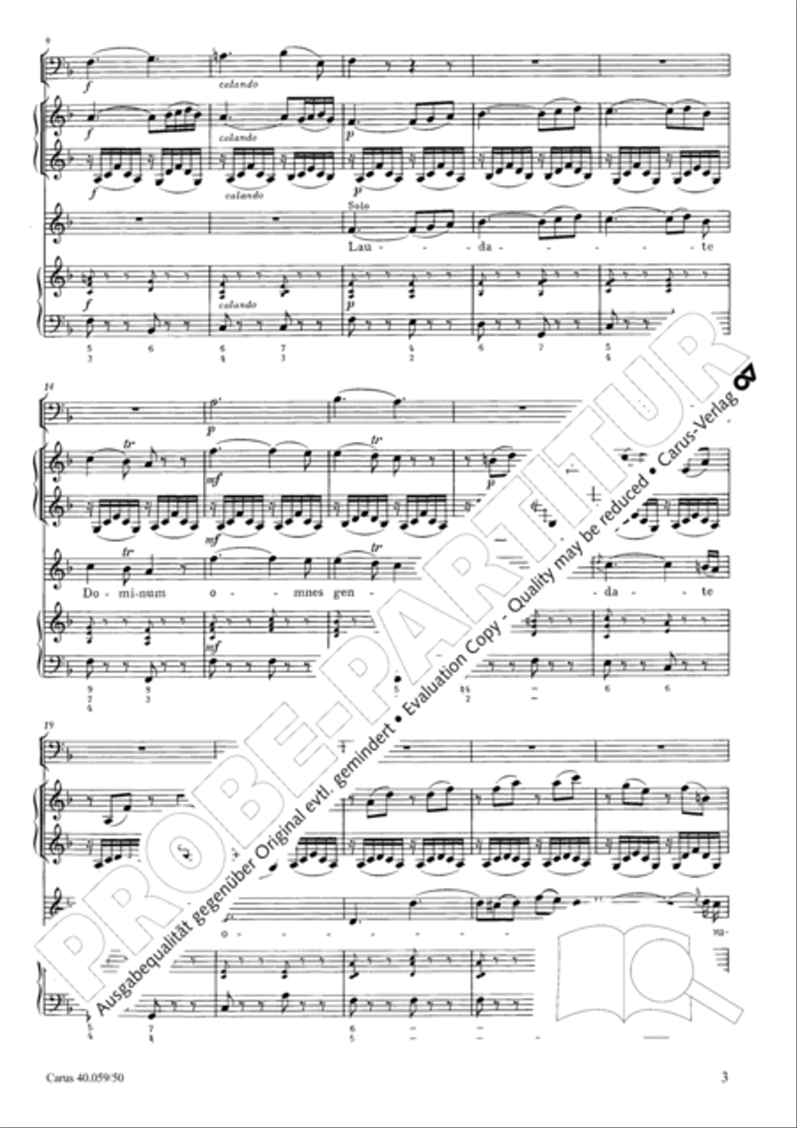 Laudate Dominum in F 4-Part scores gallery preview page 4