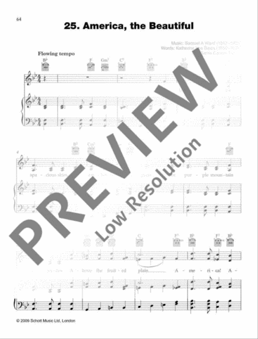 America, The Beautiful Piano, Vocal, Guitar scores gallery preview page 2