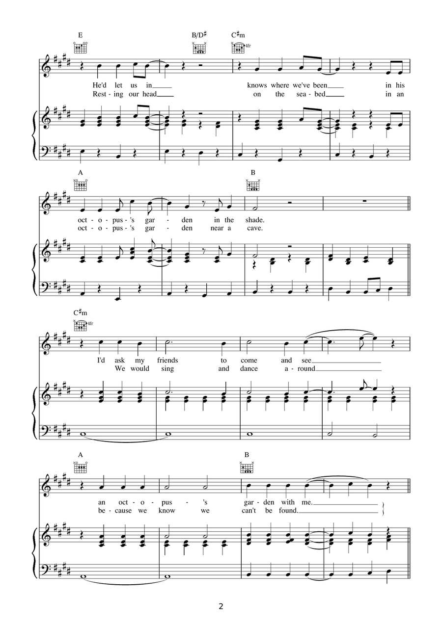 Octopus's Garden Acoustic Guitar scores gallery preview page 2