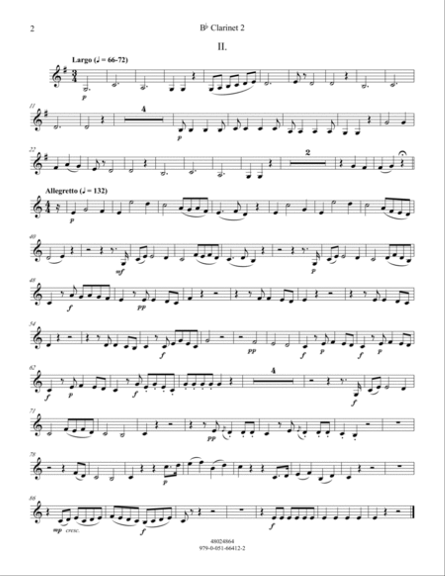 Divertimento No. 2 (ed. Patricia Cornett) - Bb Clarinet 2 Concert Band scores gallery preview page 2