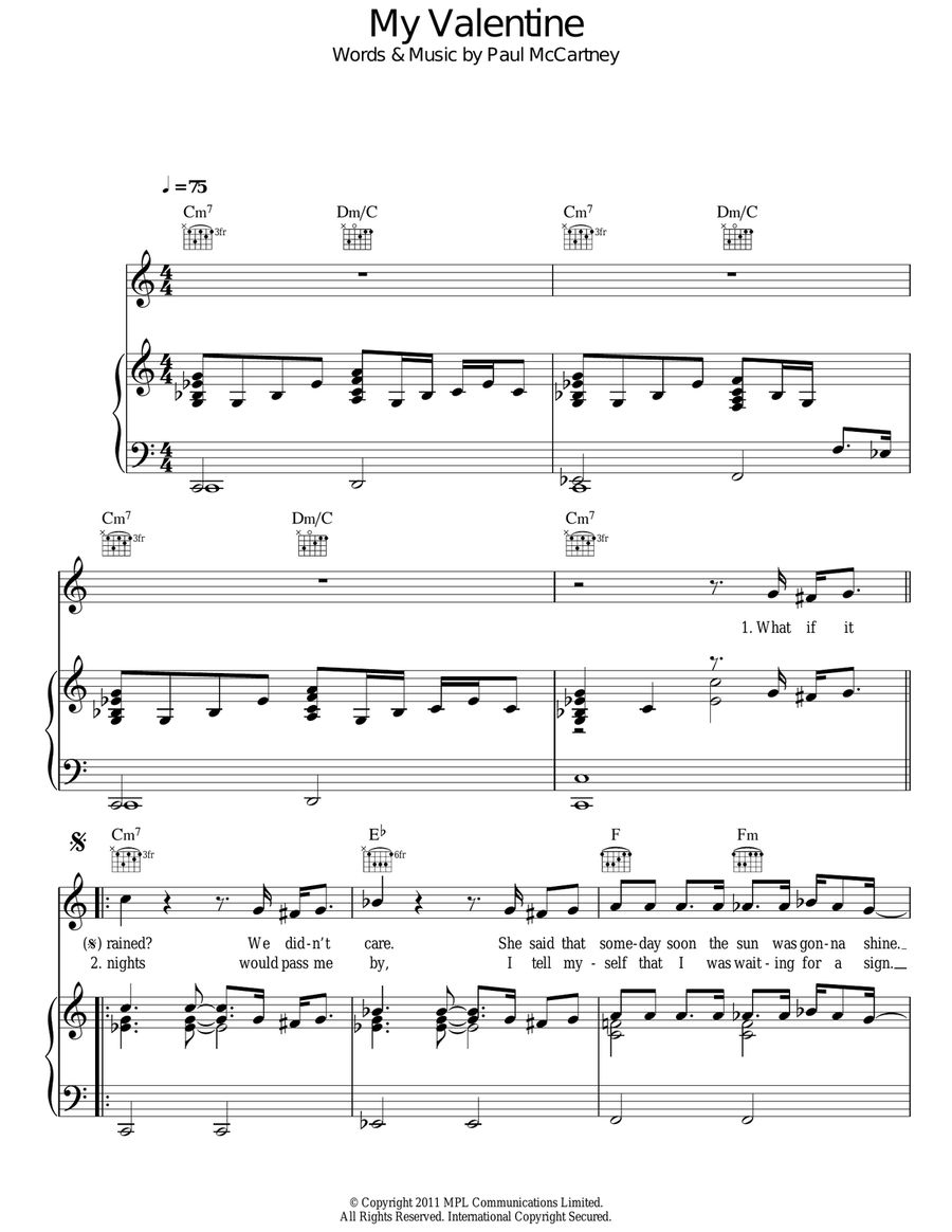 My Valentine My Valentine Acoustic Guitar scores gallery preview page 1