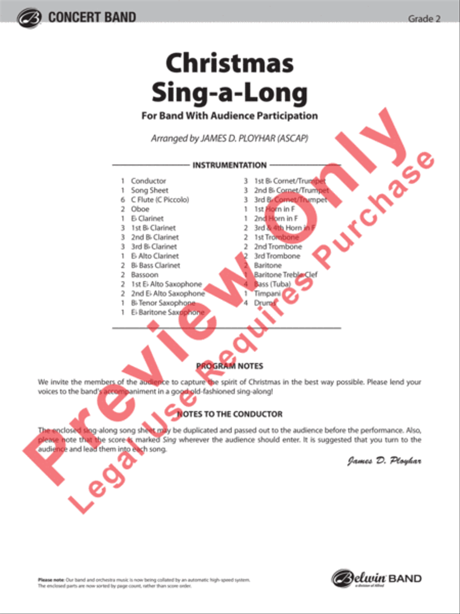 Christmas Sing-a-Long (for Band with Audience Participation) Concert Band scores gallery preview page 2