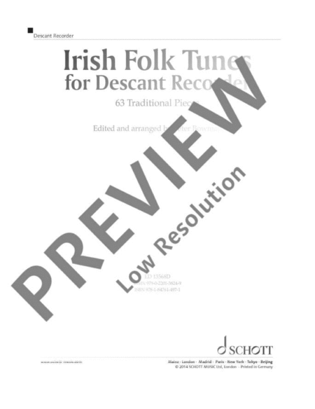 Irish Folk Tunes for Descant Recorder