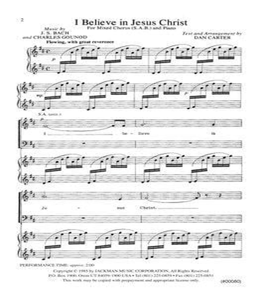 I Believe in Jesus Christ - SAB I Believe in Jesus Christ - SAB 3-Part scores gallery preview page 2