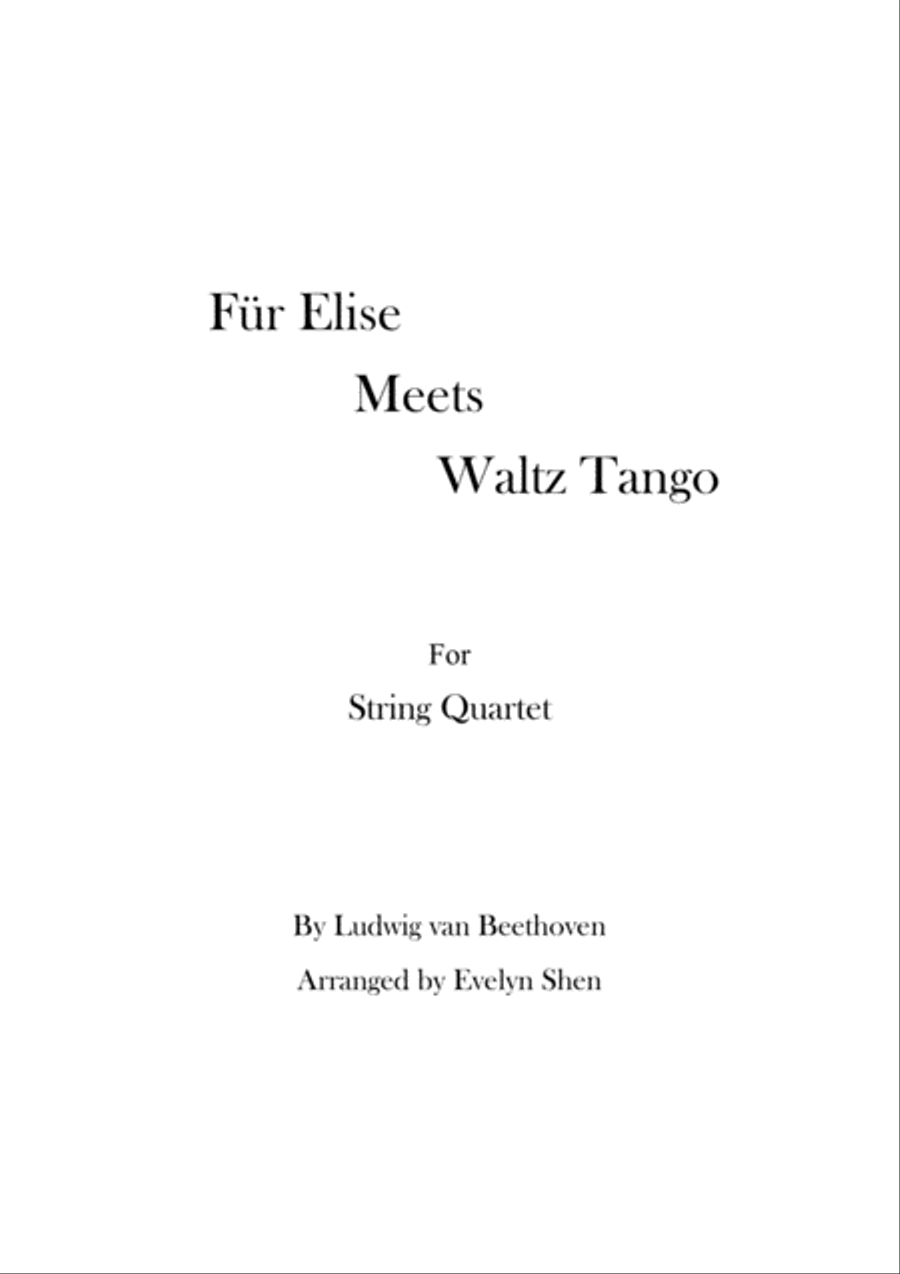 Für Elise Meets Tango Waltz String Quartet scores gallery preview page 1
