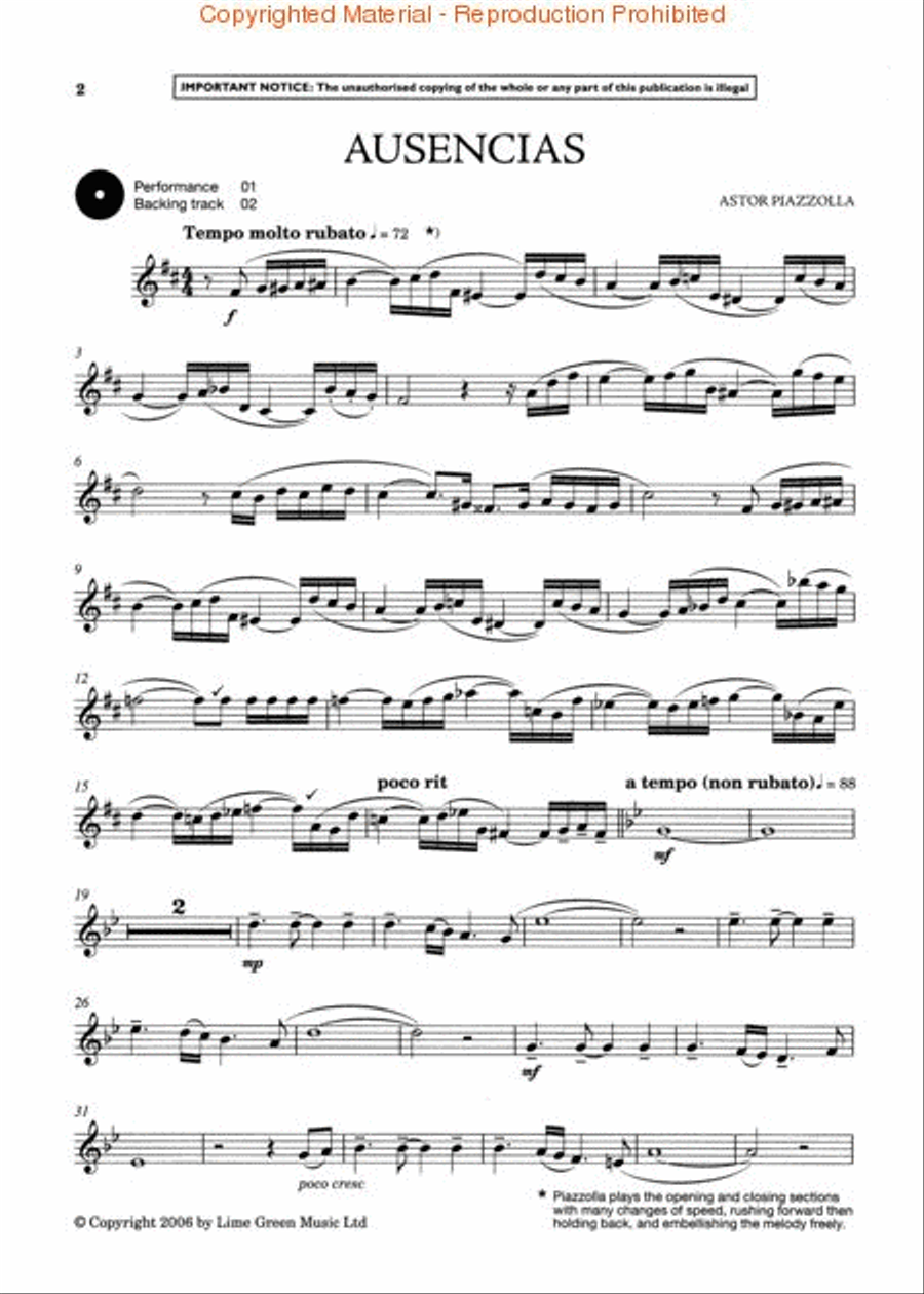 Vuelvo al sur Vuelvo al sur Clarinet Solo scores gallery preview page 2