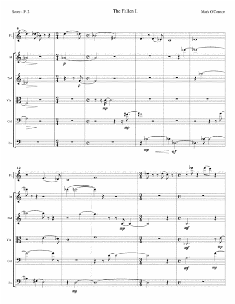 The Fallen – Flute Concerto (score – flute and string orchestra) Chamber Orchestra scores gallery preview page 5