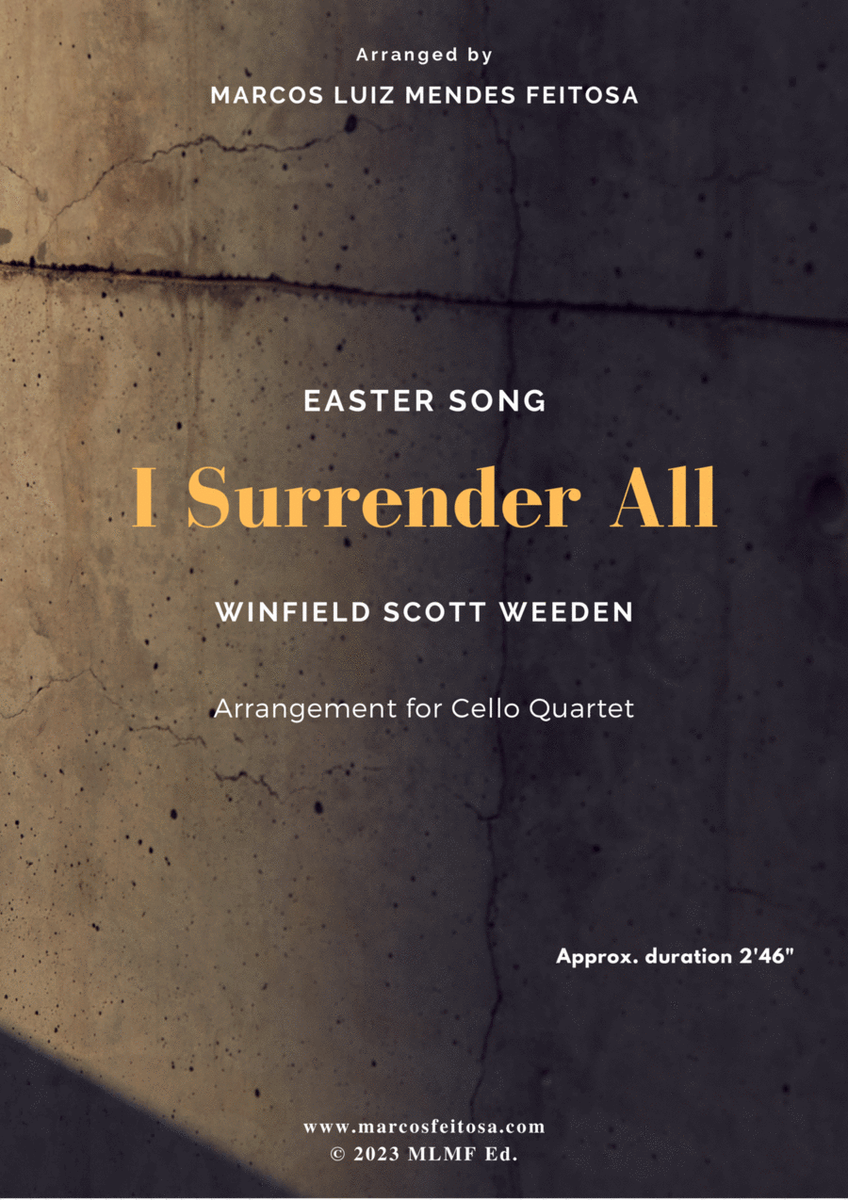 I Surrender All (Tudo Entregarei) - Cello Quartet image number null
