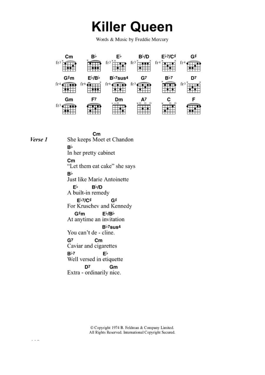Killer Queen Acoustic Guitar scores gallery preview page 1