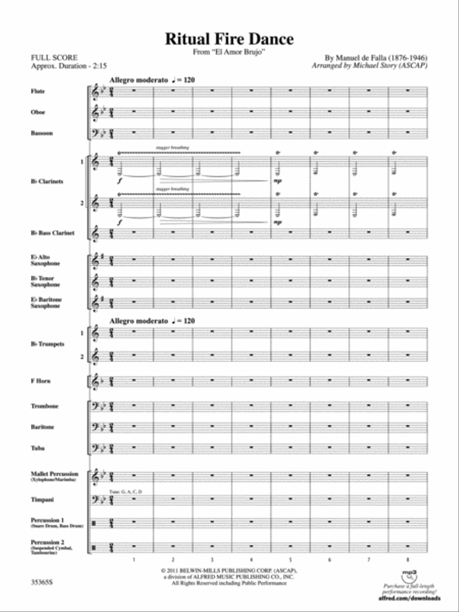Ritual Fire Dance (From El Amor Brujo) Concert Band scores gallery preview page 2