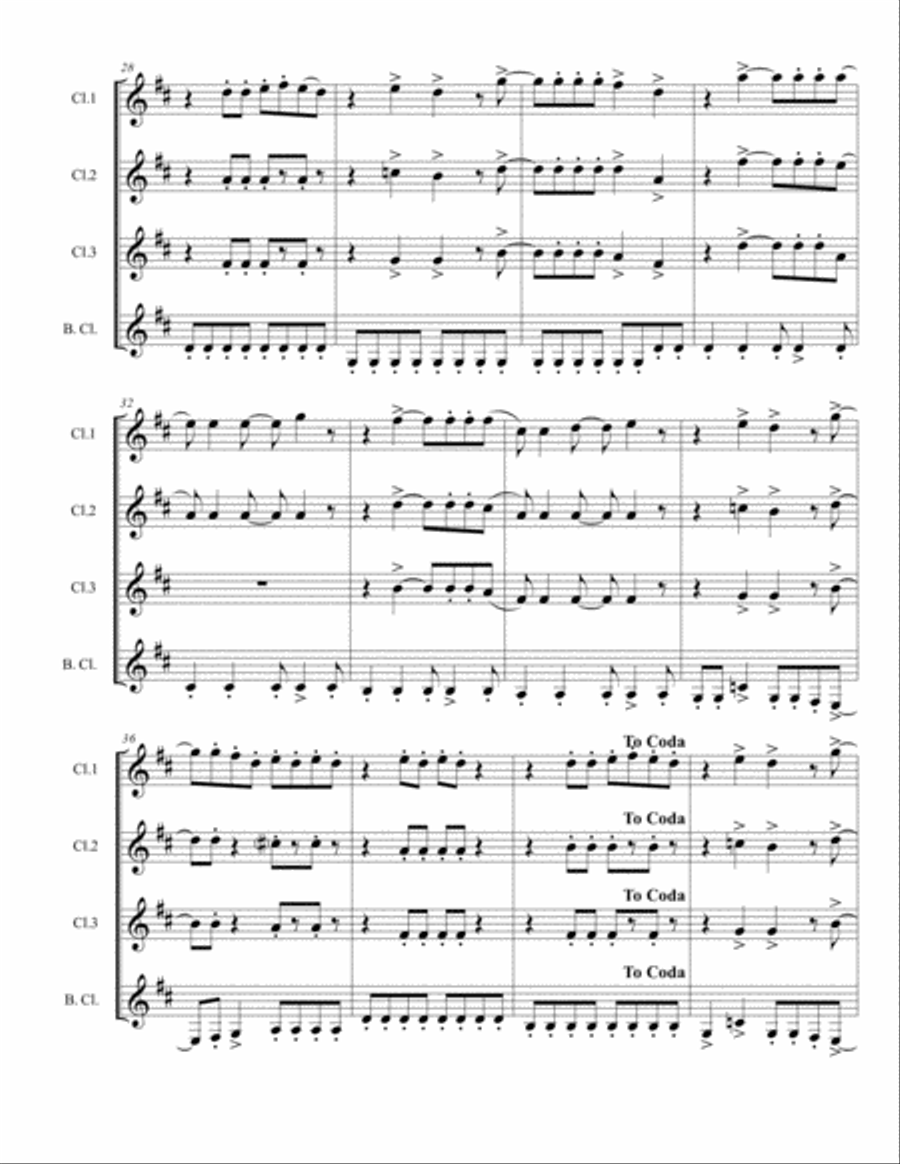 Mamma Mia Woodwind Quartet scores gallery preview page 4