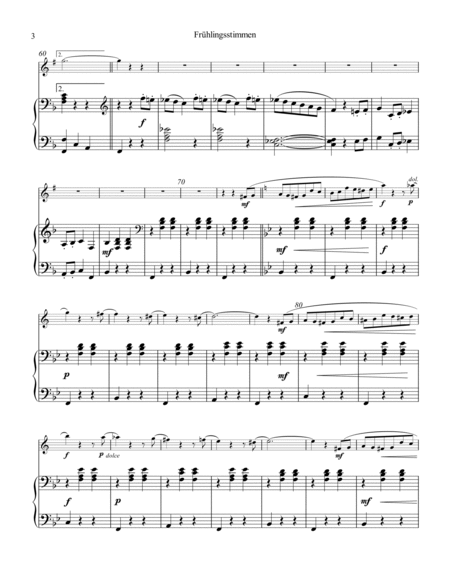 Frühlingsstimmen / Voices of Spring for easy clarinet in Bb and piano image number null