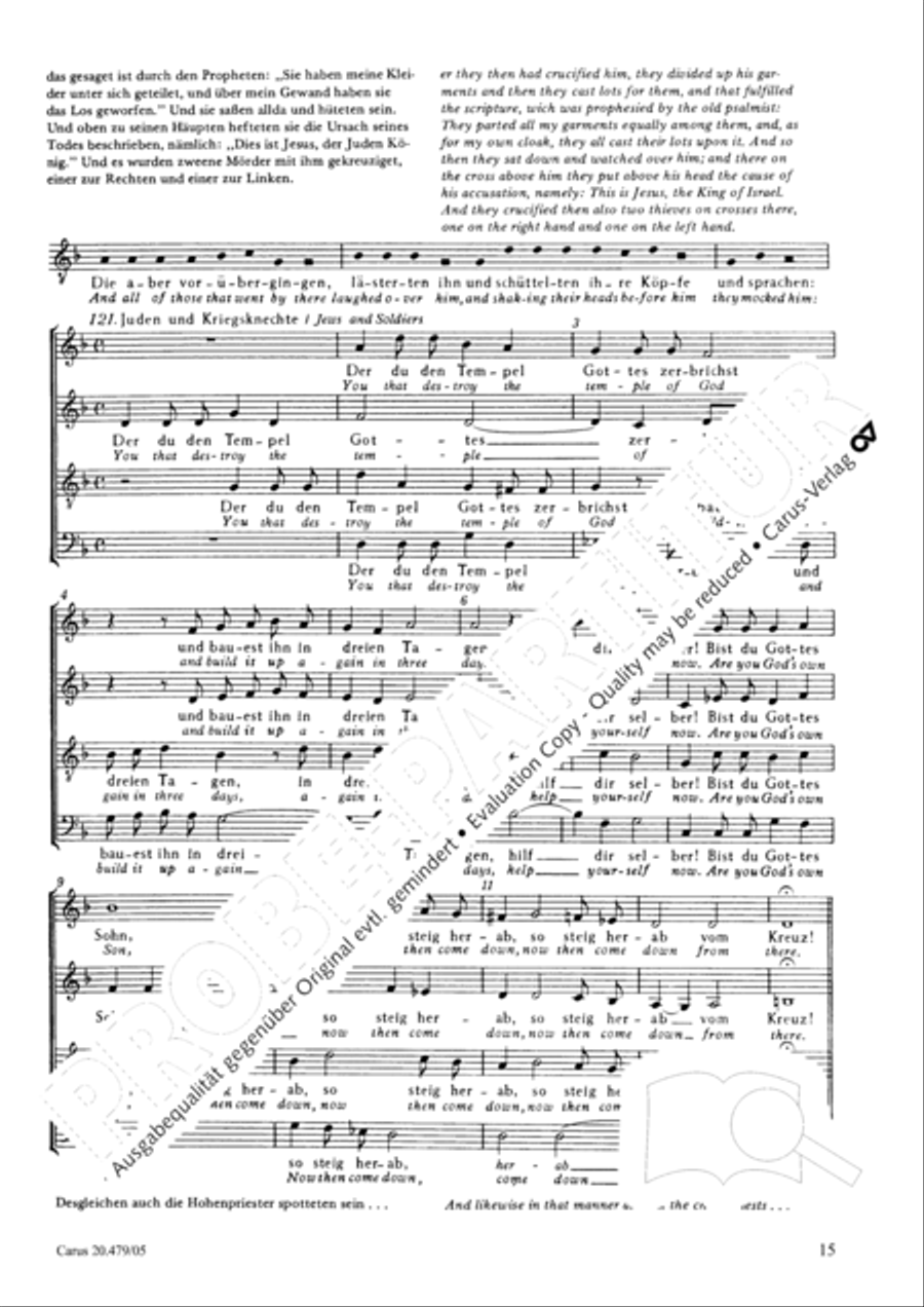 St. Matthew Passion (Matthaus-Passion) 4-Part scores gallery preview page 16