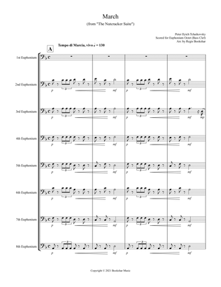 March (from "The Nutcracker Suite") (F) (Euphonium Octet - Bass Clef)