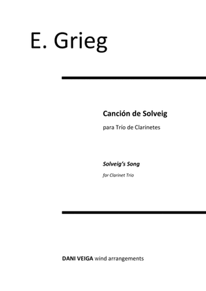 Book cover for Solveig Song (easy 3 Clarinets arrangement)