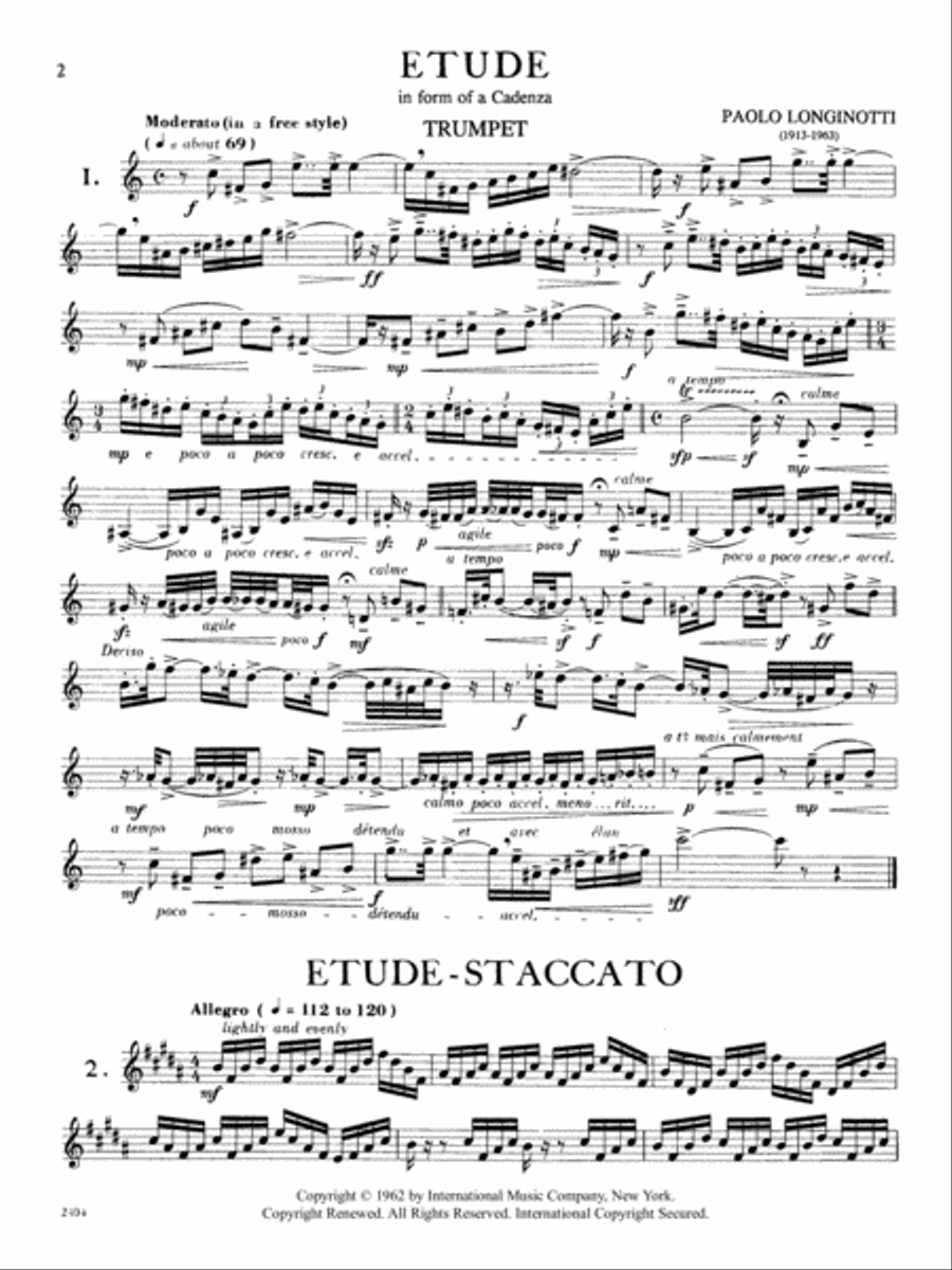 Twelve Studies In Classical And Modern Style Trumpet Solo scores gallery preview page 2