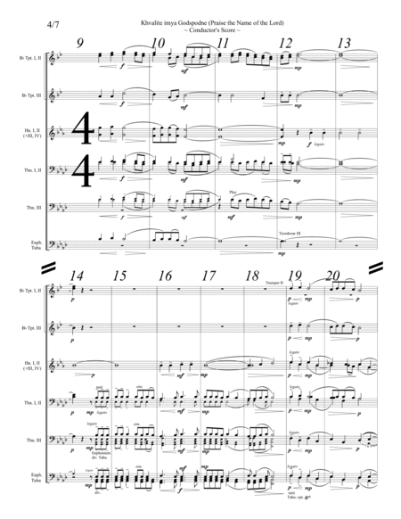 Brass Choir: Rachmaninoff arr. Denney, "Khvalite imya Godspodne" (Mvt. VIII, All-Night Vigil) image number null