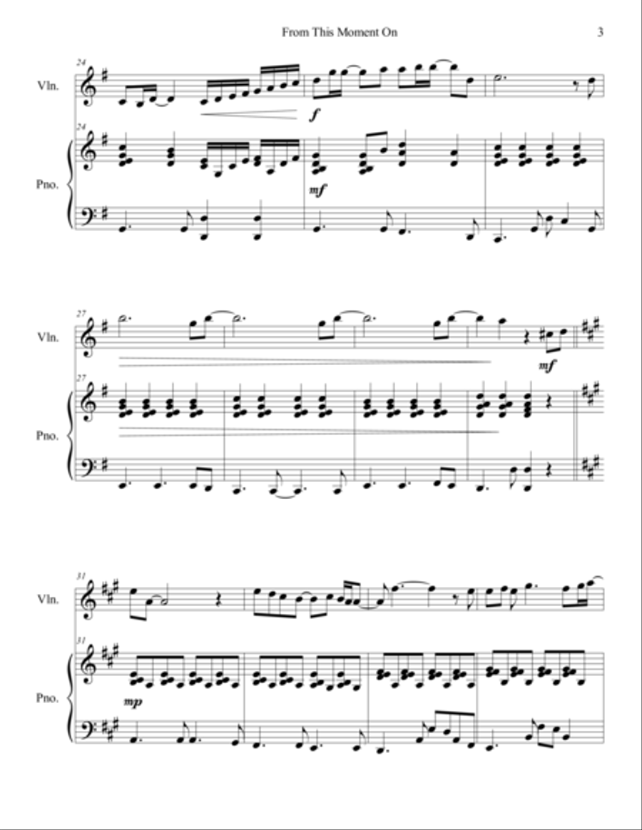 From This Moment On From This Moment On Violin Solo scores gallery preview page 4