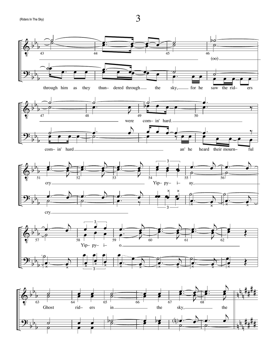 (ghost) Riders In The Sky (a Cowboy Legend) TTBB scores gallery preview page 3