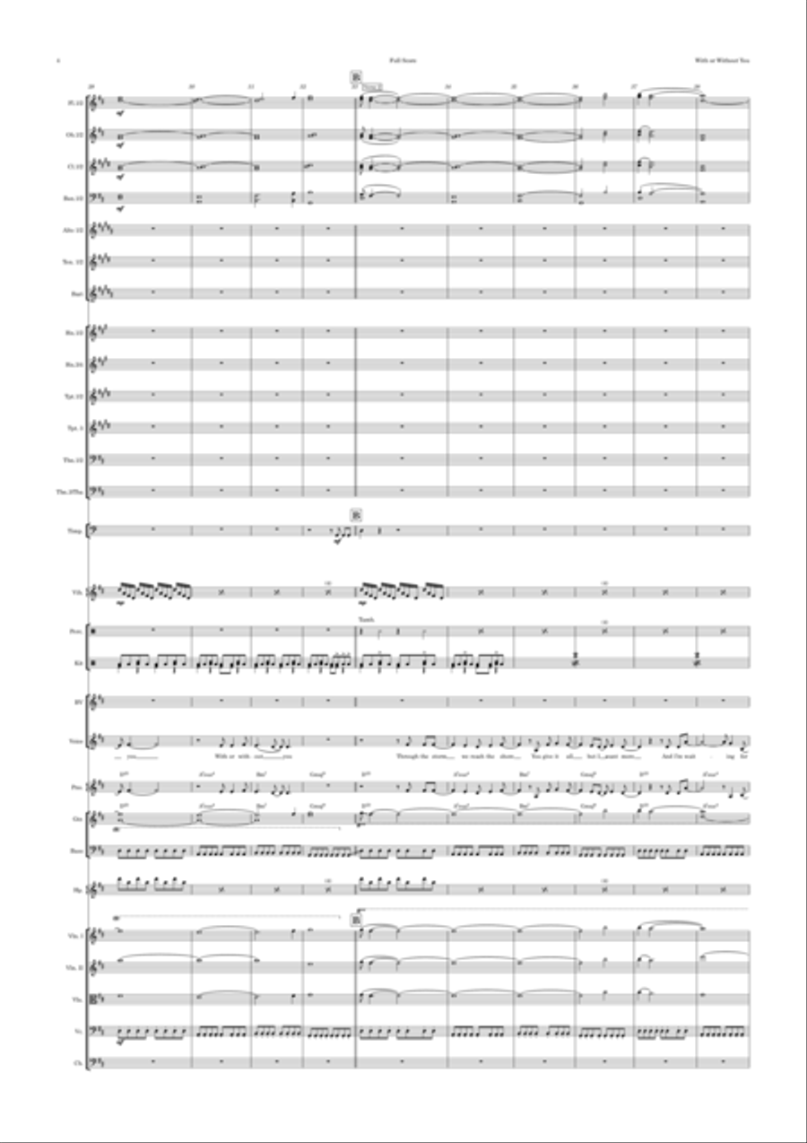 With Or Without You Full Orchestra scores gallery preview page 4