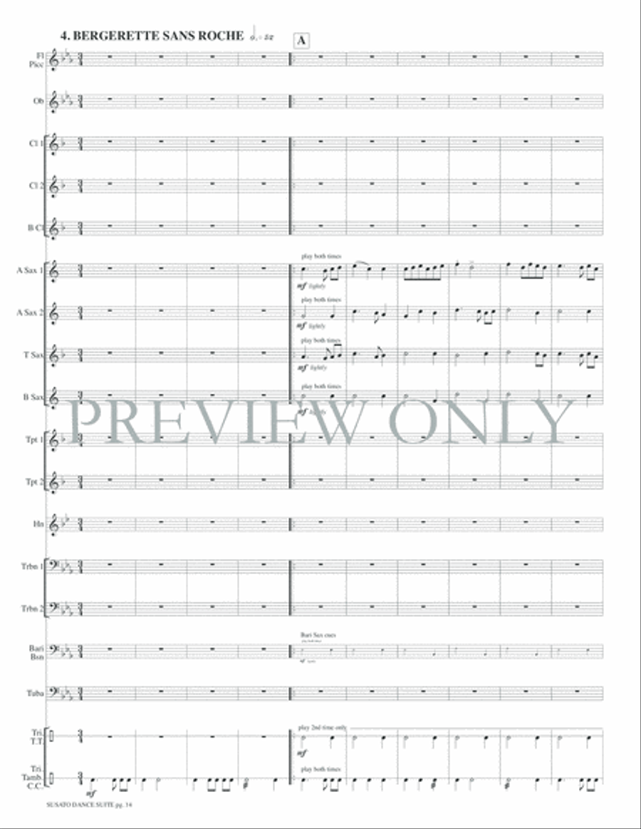Susato Dance Suite (from Danserye) Concert Band scores gallery preview page 17