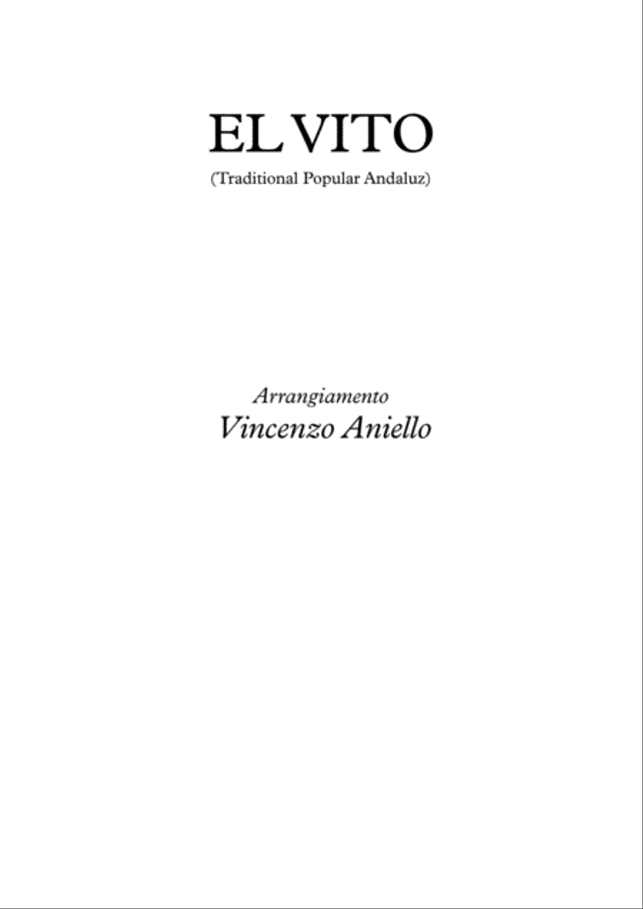 El Vito (guitar ensemble) - Score Only Guitar Ensemble scores gallery preview page 1