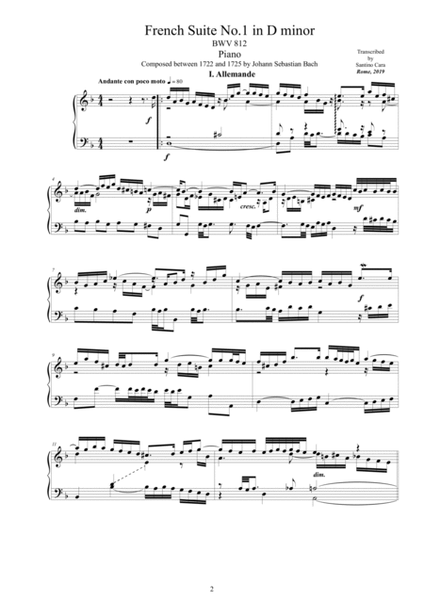 Bach - Six French Suites BWV 812-17 for Piano