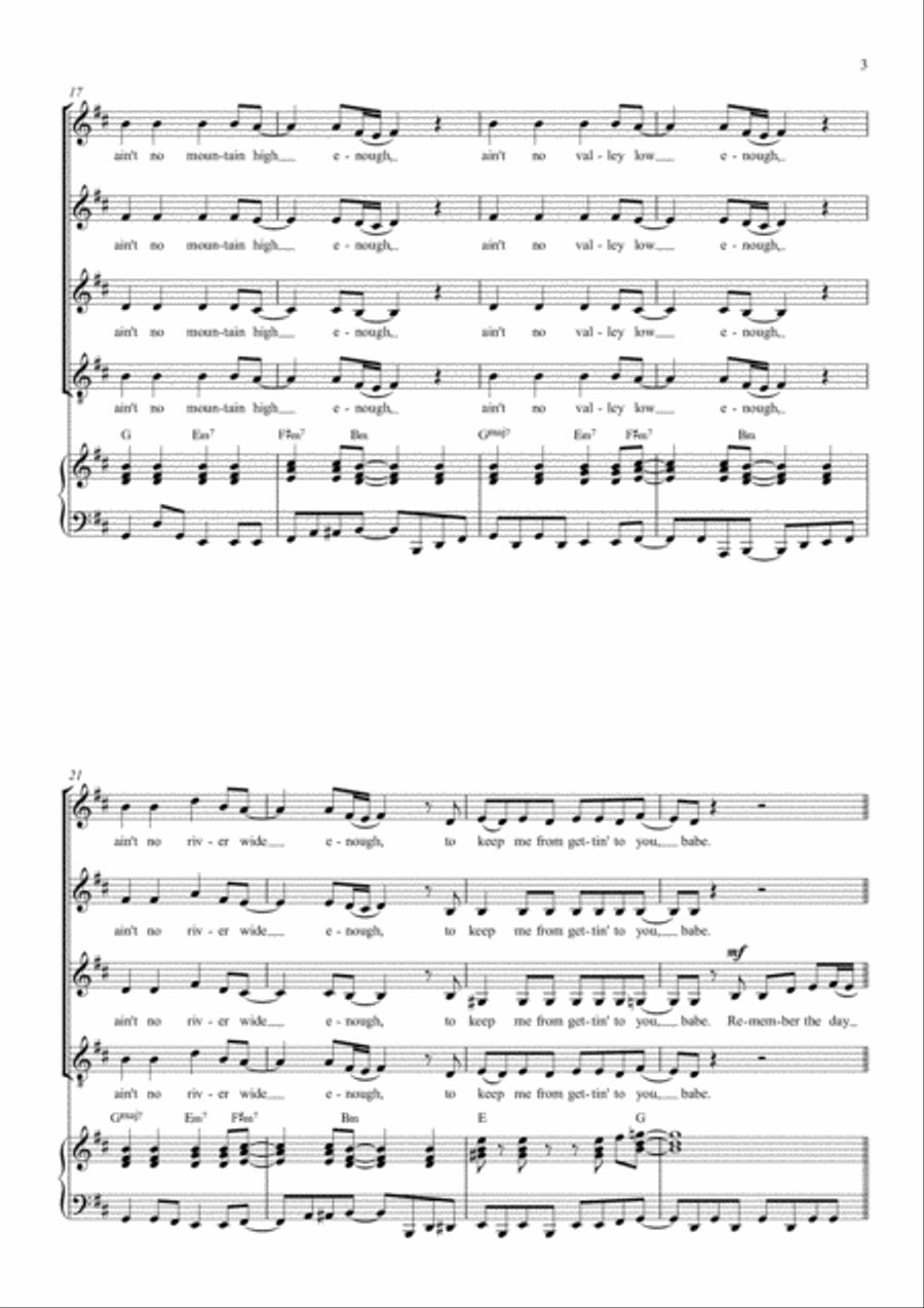 Ain't No Mountain High Enough 4-Part scores gallery preview page 3