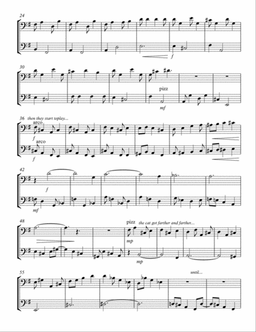 A cat's tale - for double bass duo String Duet scores gallery preview page 3