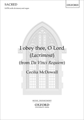 Book cover for I obey thee, O Lord (Lacrimosa)
