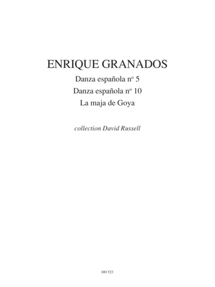 Danza Espanola nos 5 & 10, La maja de Goya Classical Guitar scores gallery preview page 1