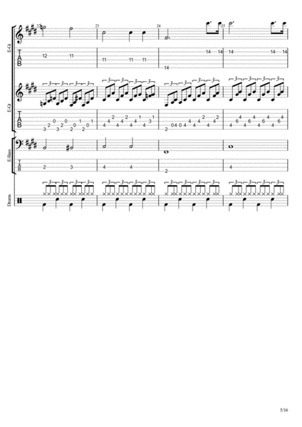 Moonlight Sonata C# Minor 1st Movement (full rock score) image number null