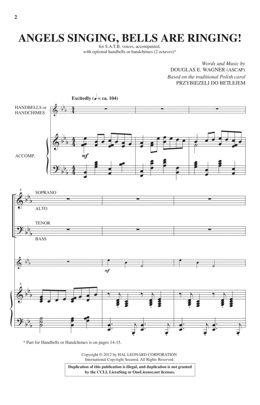 Angels Singing, Bells Are Ringing! 4-Part scores gallery preview page 1