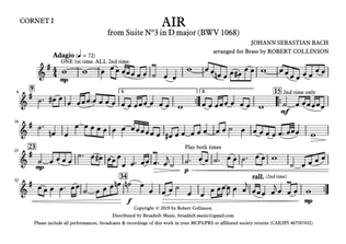 AIR FROM SUITE IN D (BWV 1068) (Bach) - March card parts (A5) only