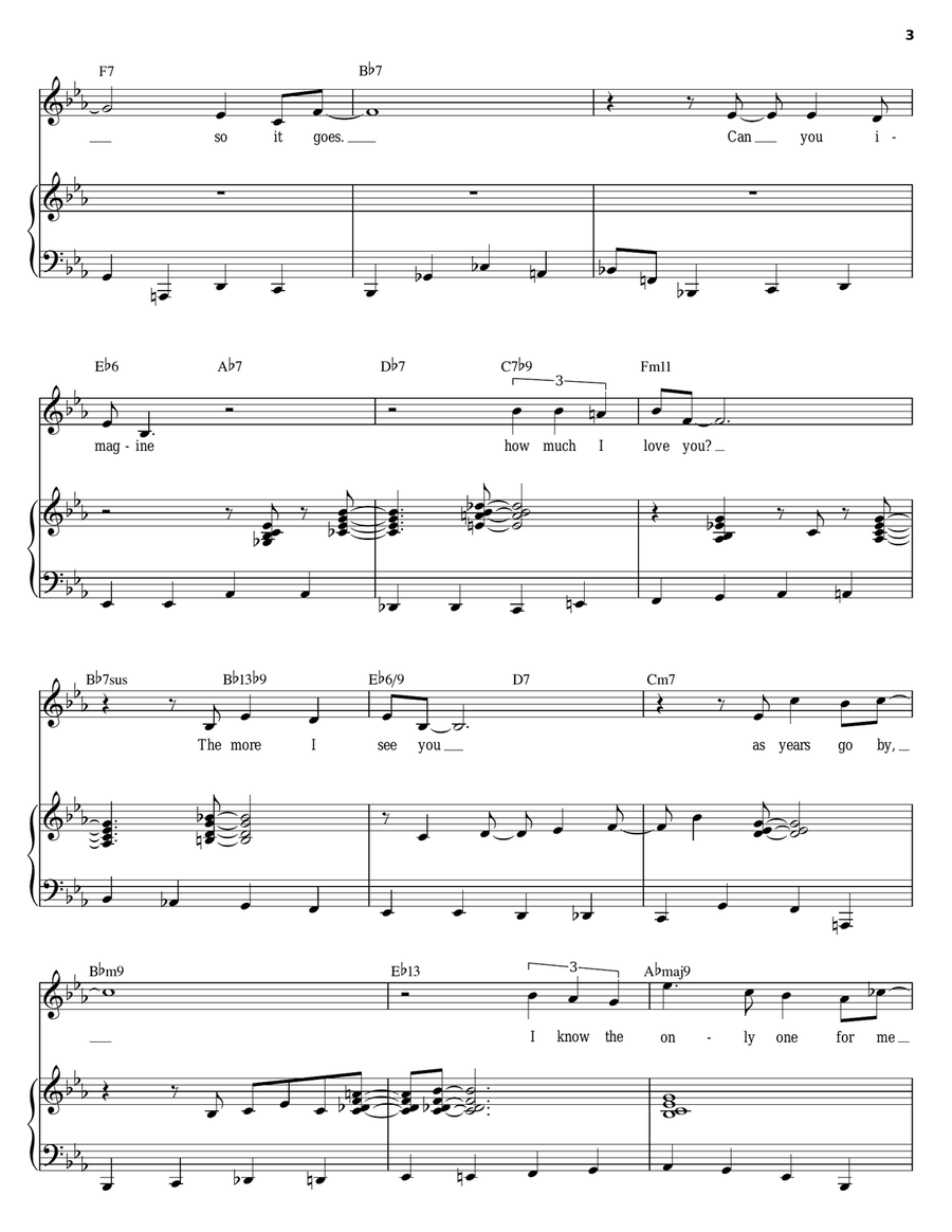 The More I See You Piano, Vocal, Guitar scores gallery preview page 3