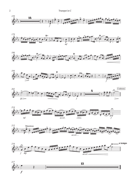 Neruda Trumpet Concerto in Eb (trumpet parts for C trumpet)