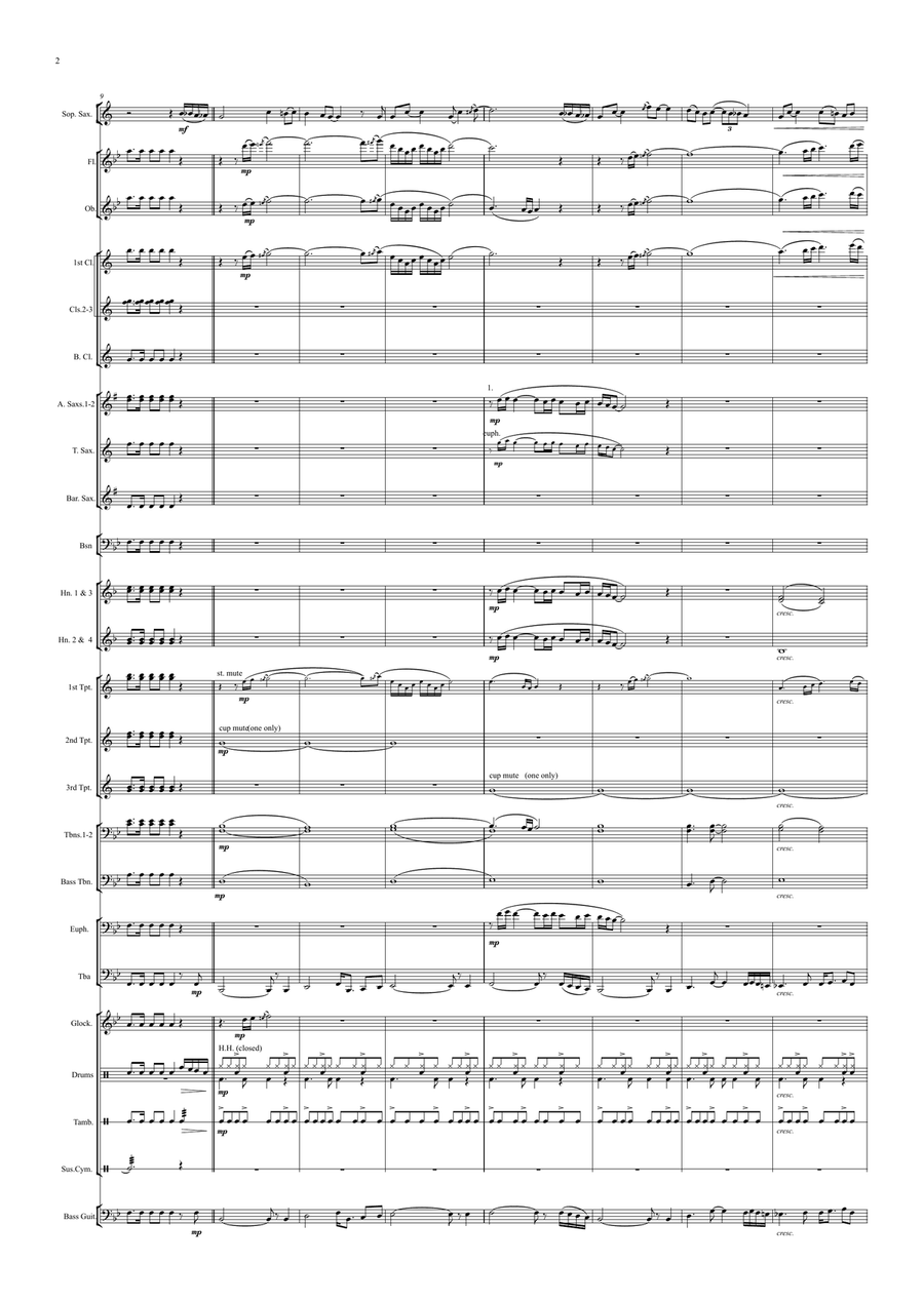 Keep the Fire Alive for Bb Soprano Saxophone & Wind/Concert Band Concert Band scores gallery preview page 2
