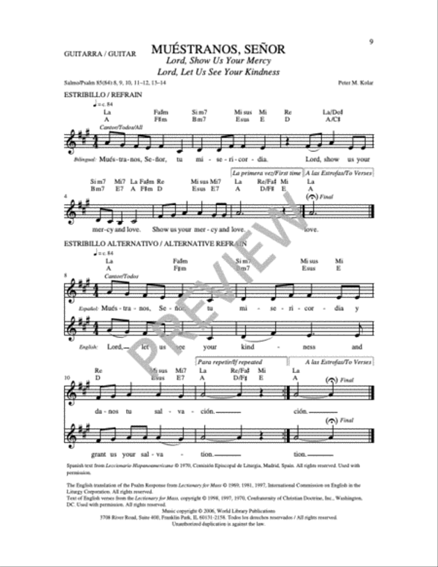 Muéstranos Señor / Lord Show Us Your Mercy 4-Part scores gallery preview page 13