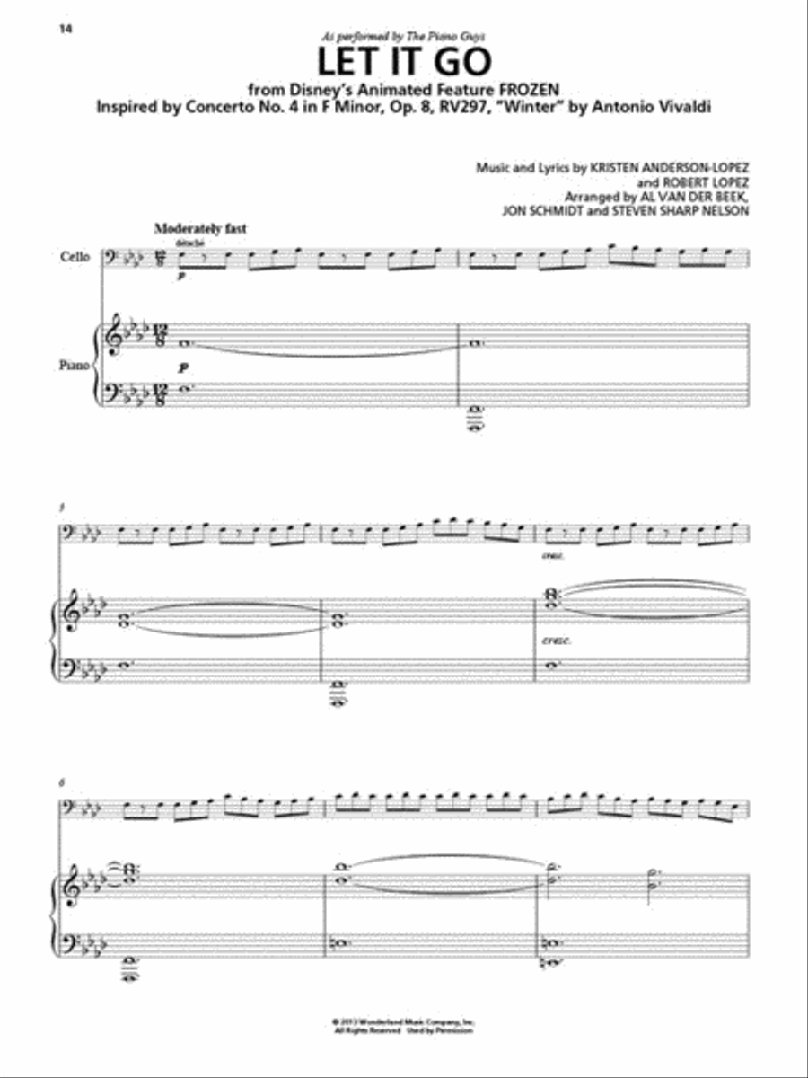 The Piano Guys – Wonders Cello scores gallery preview page 4