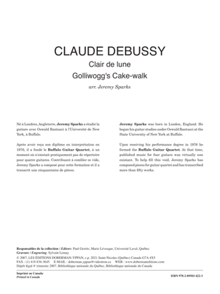 Book cover for Clair de lune - Golliwogg's Cake-walk